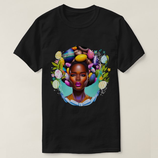T-shirt Black Girl Magic Easter Egg Hunt Spring Melanin Si (Design devant)