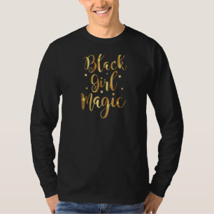 T-shirt Black Girl Magic Gold Raglan
