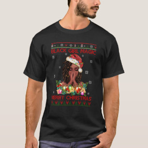 T-shirt Black Girl Magic Joyeux Noël Africain Américain