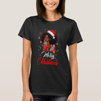 T-shirt Black Girl Magic Joyeux Noël Afro-Américaine