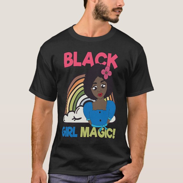 T-shirt Black Girl Magic Melanin Pride African Afro Queen  (Devant)
