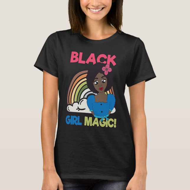 T-shirt Black Girl Magic Melanin Pride African Afro Queen  (Devant)