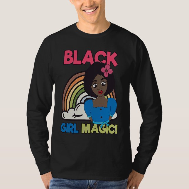T-shirt Black Girl Magic Melanin Pride African Afro Queen  (Devant)