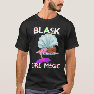 T-shirt Black Girl Magic Mermaid mignonne Girly Plutôt Bro