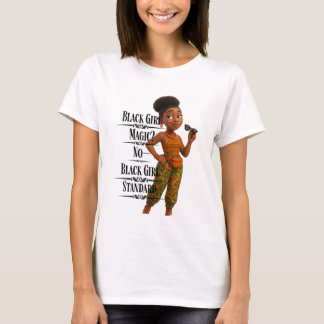 T-shirt Black Girl Standard,Afro Modern,Pixarstyle 3d