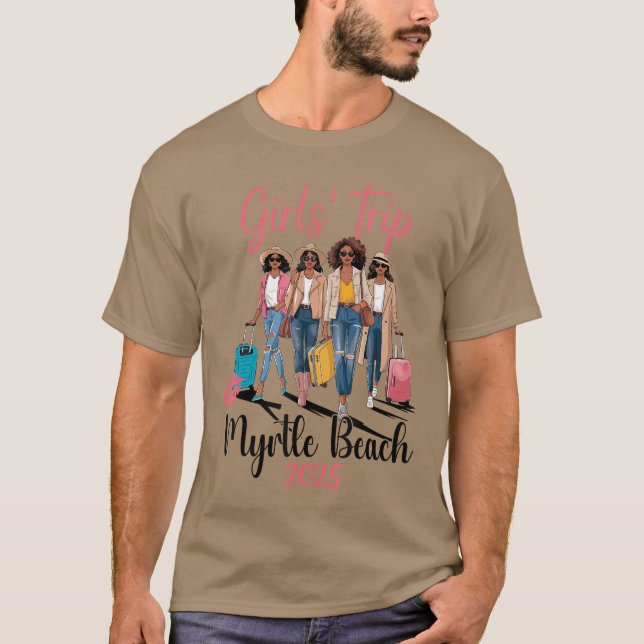 T-shirt Black Girls Trip Myrtle Beach 2025 Vacances Annive (Devant)