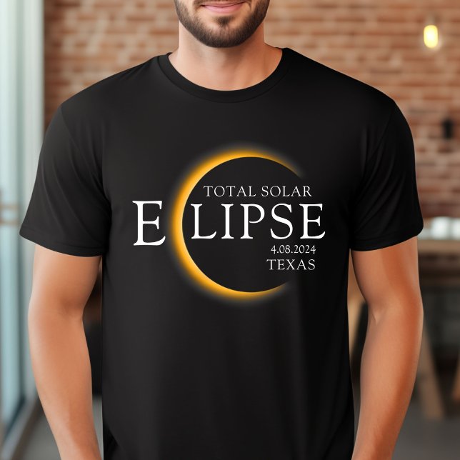 T-shirt Black & Gold 2024 Texas Total Solar Eclipse (Créateur téléchargé)