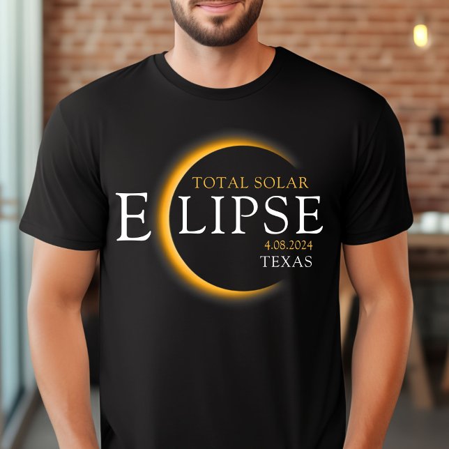 T-shirt Black & Gold 2024 Texas Total Solar Eclipse (Créateur téléchargé)