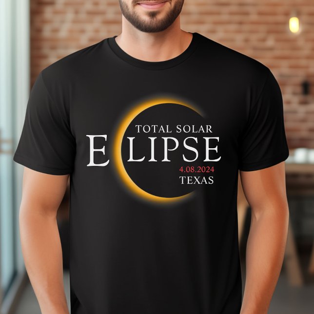 T-shirt Black & Gold 2024 Texas Total Solar Eclipse (Créateur téléchargé)