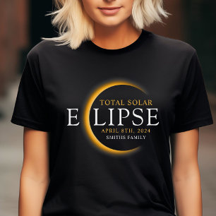 T-shirt Black & Gold 2024 Texas Total Solar Eclipse Family