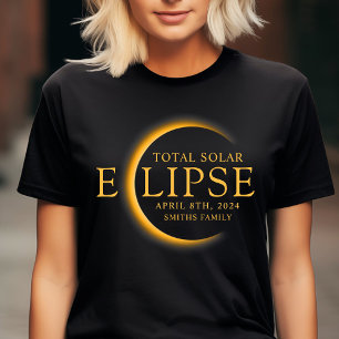 T-shirt Black & Gold 2024 Texas Total Solar Eclipse Family