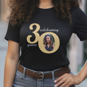 T-shirt Black & Gold 30 Photo Trente ans 30e anniversaire