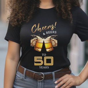 T-shirt Black & Gold Cheers & Beers 50 ans 50e anniversair