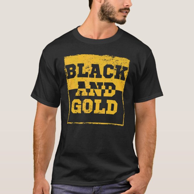 T-shirt Black Gold Game Day Group Chemise pour le lycée Fo (Devant)