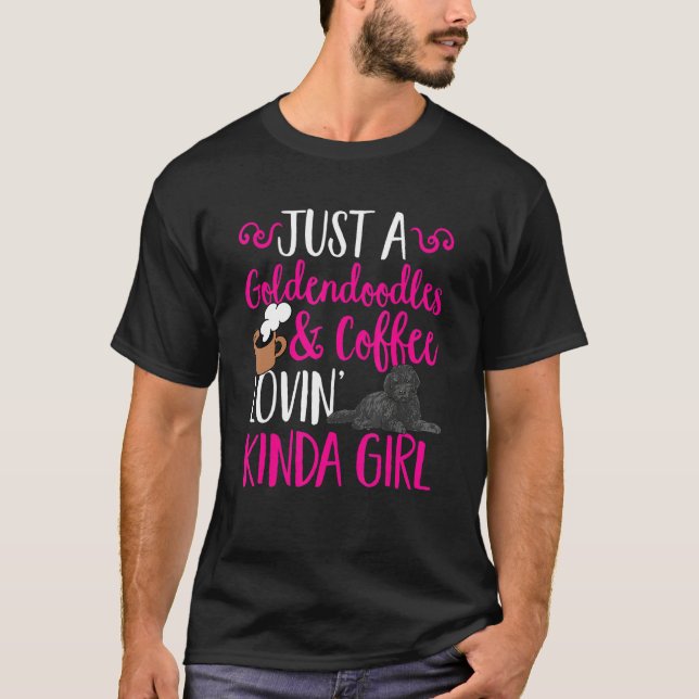 T-shirt Black Goldendoodle Coffee Dood Doodle Mom (Devant)