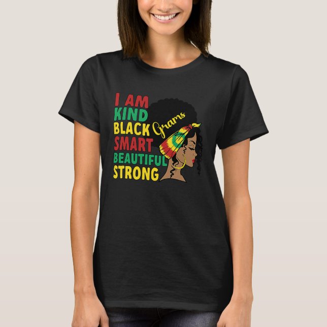 T-shirt Black Grams Grandmother African American Grams Gra (Devant)