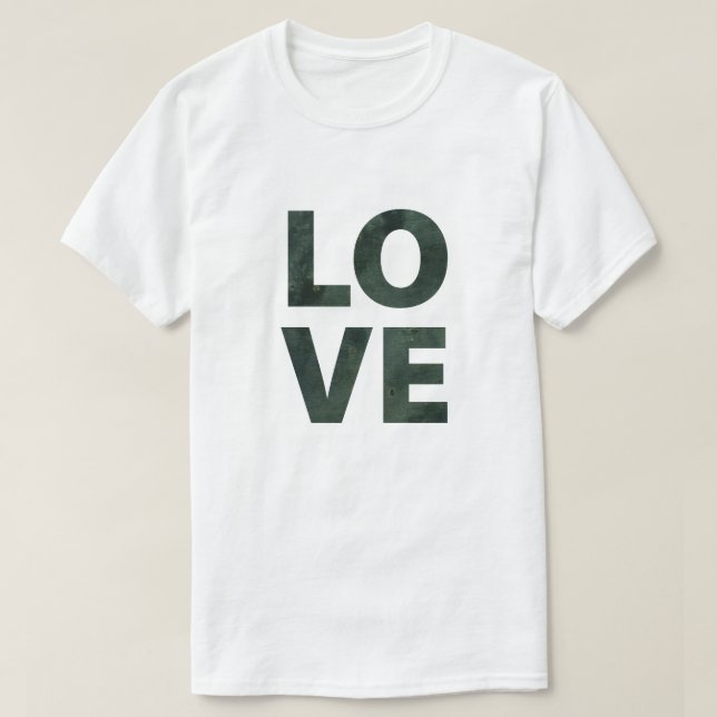 T-shirt Black Grunge Love Valentine (Design devant)