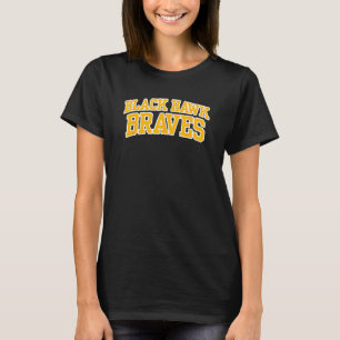 T-shirt Black Hawk College Quad Cities Braves 01