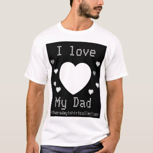 T-shirt Black Heart Gamer J'aime mon père