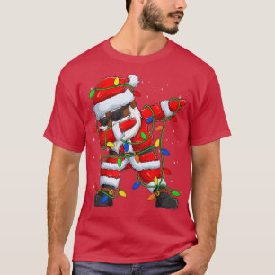 T-shirt Black Hip Hop Afro American Dabbing Santa Xmas Tre