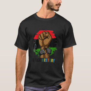 T-shirt Black Histoire Mois Poing Cadeau Femmes Hommes
