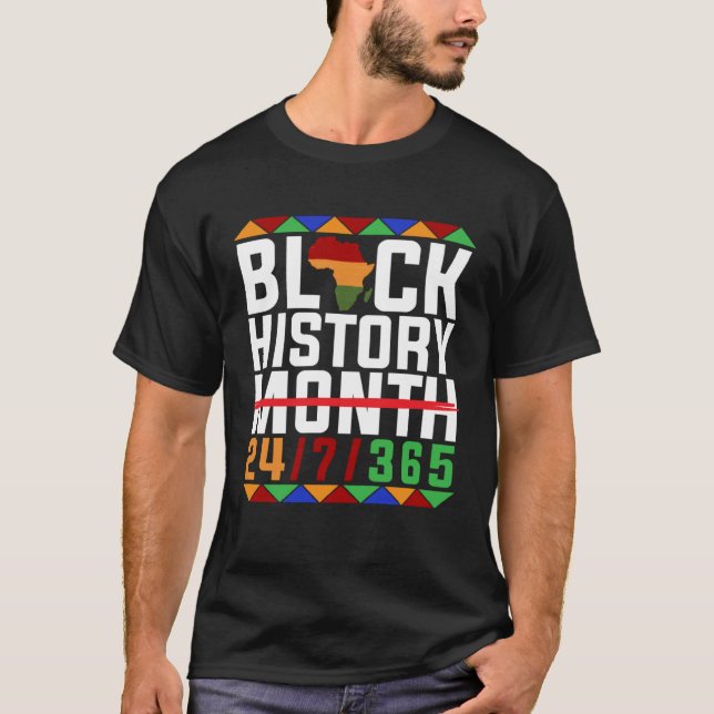 T-shirt Black History 247365 Proud African Amercian Men Wo (Devant)