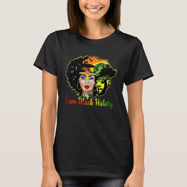 T-shirt Black History Afro Woman Praying God Melanin Queen (Devant)