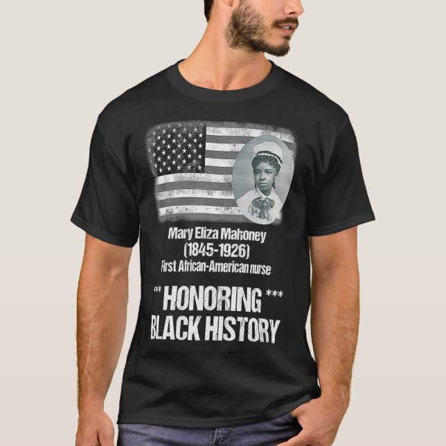 T-shirt Black History avec la 1ère infirmière afro-américa (Devant)