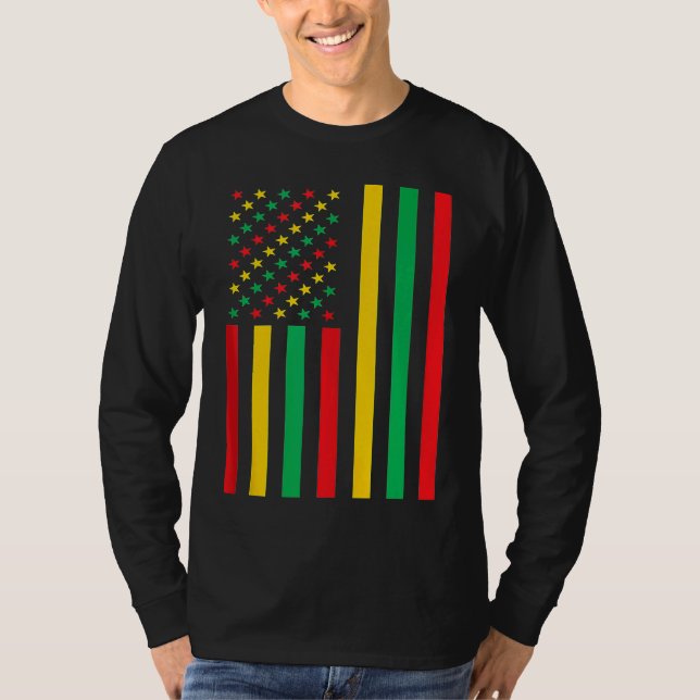 T-shirt Black History Mois American Flag (Devant)