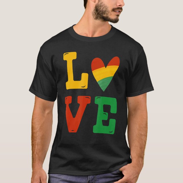 T-shirt Black History Mois Amour Afrique Hommes africains  (Devant)