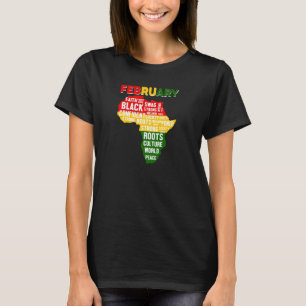 T-shirt Black History Mois Chemise Carte Africaine Feb Fiè