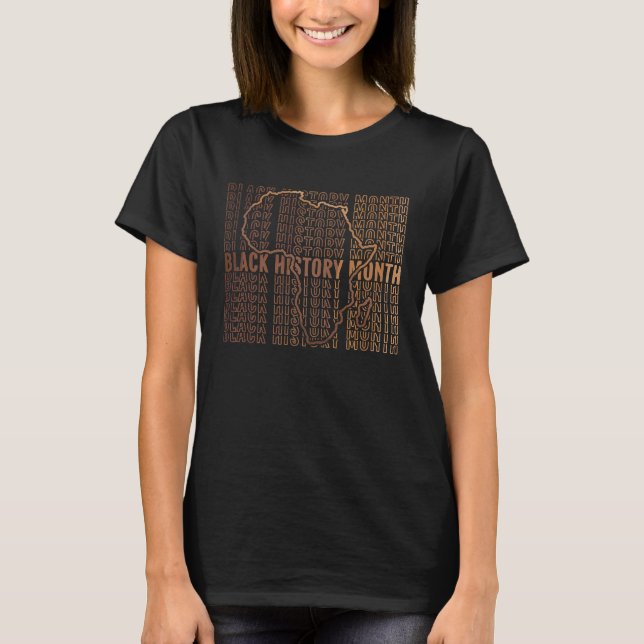T-shirt Black History Month 2023 African Pride Africa Map  (Devant)