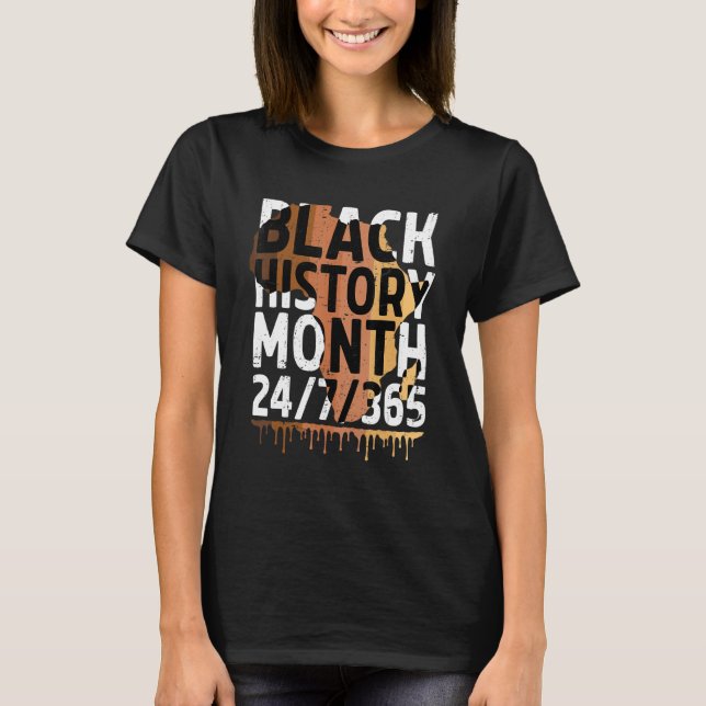 T-shirt Black History Month 2023 Black History 365 Melanin (Devant)