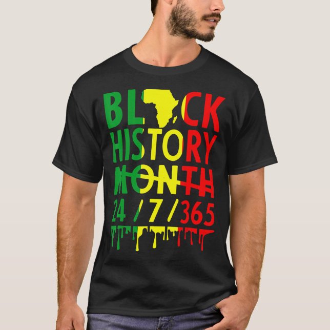 T-shirt Black History Month 2023 Black History 365 Melanin (Devant)