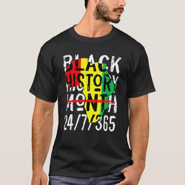 T-shirt Black History Month 247365 Africa Map Melanin 2022 (Devant)