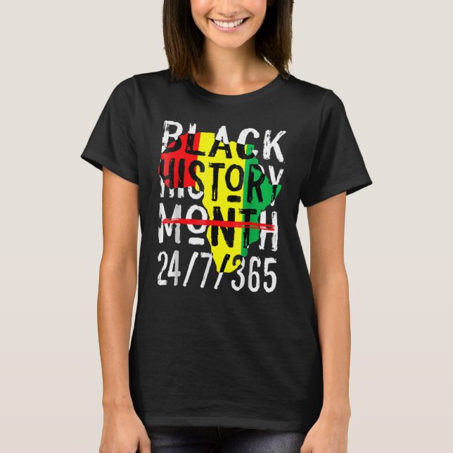 T-shirt Black History Month 247365 Africa Map Melanin 2023 (Devant)