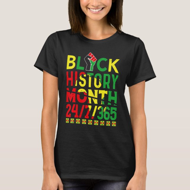 T-shirt Black History Month 247365 Africa Map Melanin 2023 (Devant)