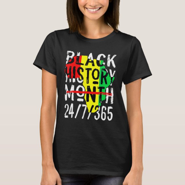 T-shirt Black History Month 247365 Africa Map Melanin 2023 (Devant)