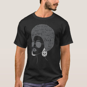 T-shirt Black History Month African American Hair Word Art