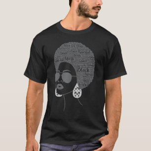 T-shirt Black History Month African American Hair Word Art