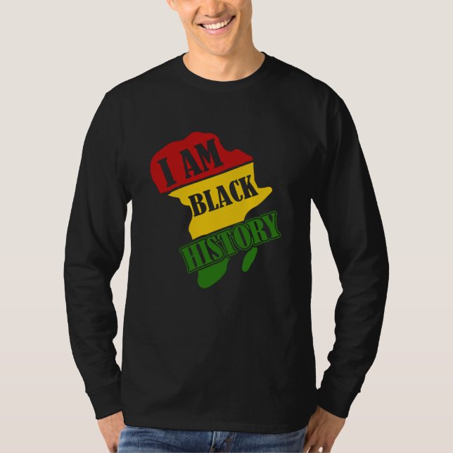 T-shirt Black History Month African American I Am Black Hi (Devant)