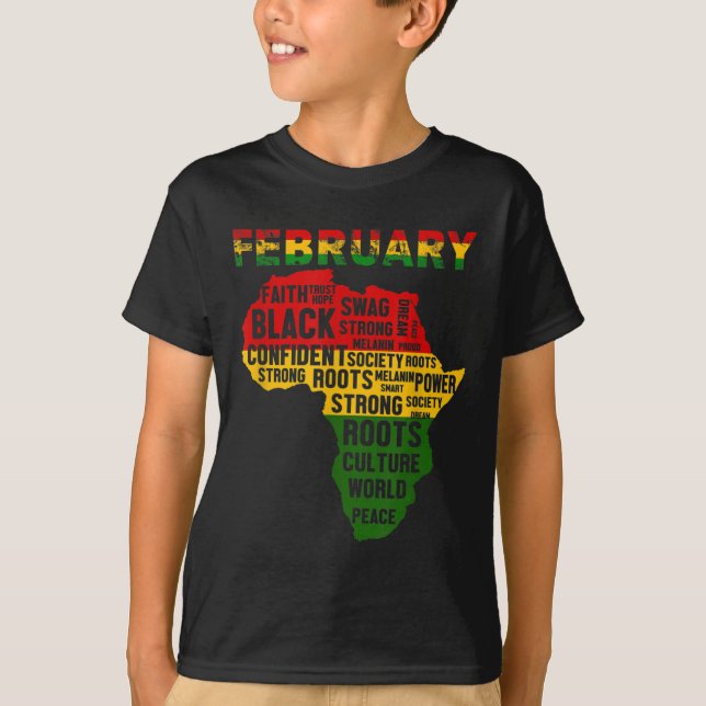 T-shirt Black History Month African Map Colors (Devant)