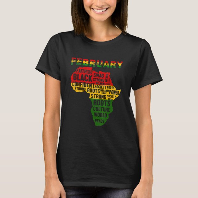 T-shirt Black History Month African Map Colors (Devant)