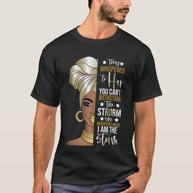 T-shirt Black History Month  African Woman Afro I Am The S (Devant)