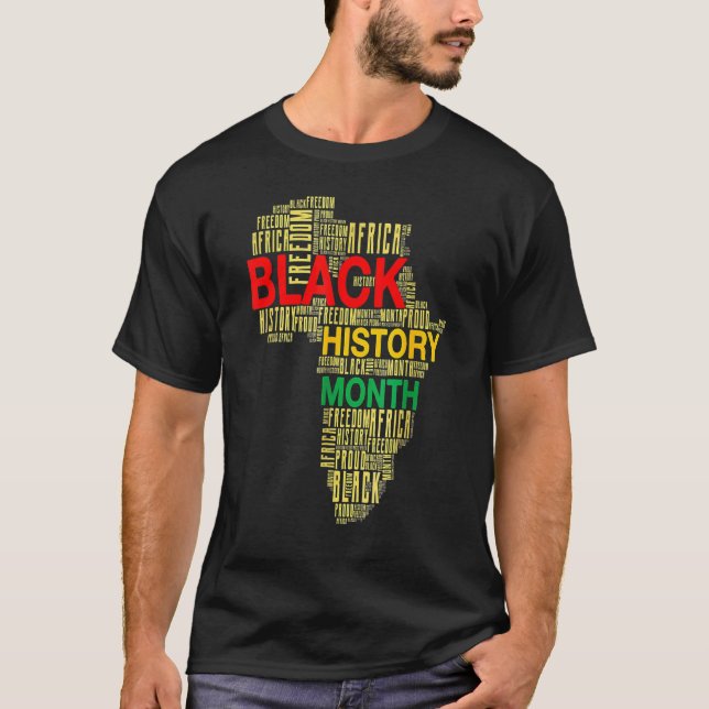 T-shirt Black History Month Afro African Pride Boys Girls  (Devant)