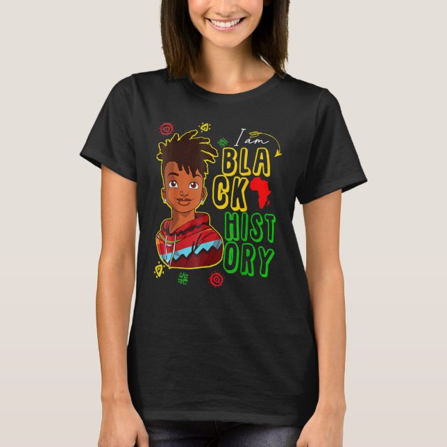 T-shirt Black History Month Afro African Pride Boys Kids G (Devant)