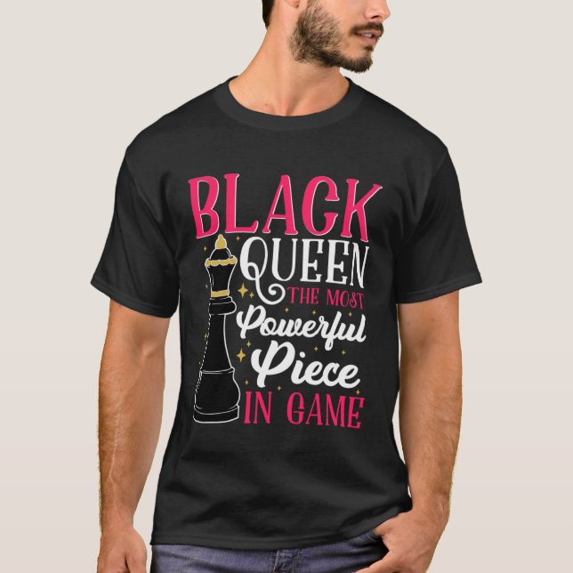 T-shirt Black History Month Black Women Queen Chess (Devant)