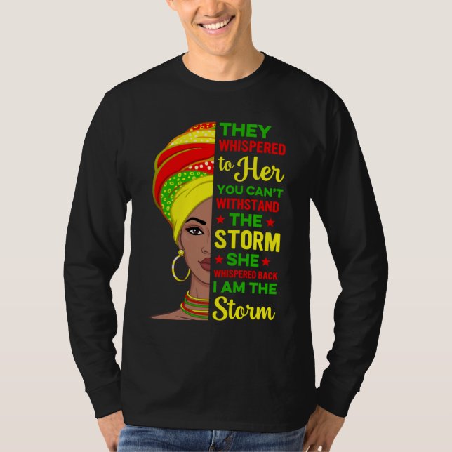 T-shirt Black History Month BLM African Woman Afro I Am Th (Devant)