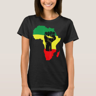 T-shirt Black History Month Celebration African Map Fist T