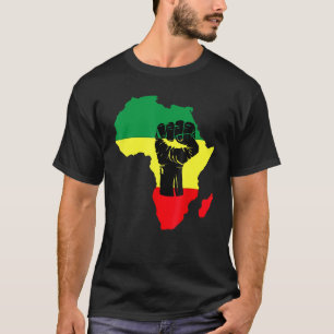T-shirt Black History Month Celebration African Map Fist T